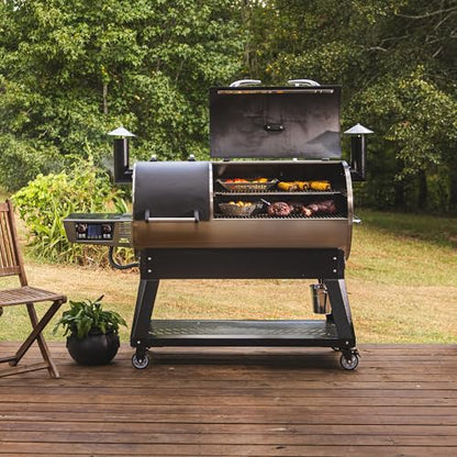 recteq DualFire 1200 Wood Pellet Smoker Grill, Wi-Fi Electric Pellet Grills, Dual Chambers for Hot and Fast + Low and Slow Cooking | DualFire 1200 + Grill Cover Bundle