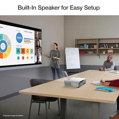 Epson EX3290 3-Chip 3LCD WXGA Projector 4000 lumens for both color and white brightness, 2x HDMI, Built-in Speaker