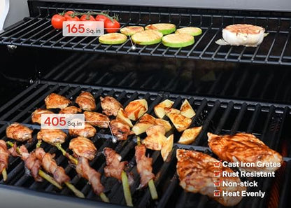 Monument Grills 4 Burner Propane Gas Grill, Stainless Steel Outdoor Patio Barbecue Grill, with Broil Zone Fast Heating, Knob Control, and Easy Cleanup, M410MBZ