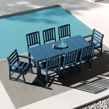 Patio Kingdom 9-Piece Outdoor Dining Set for 8, Navy Blue