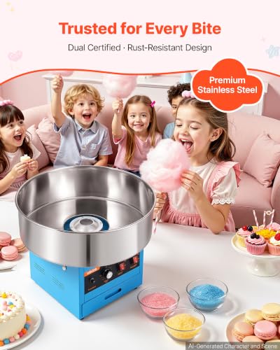 VEVOR Commercial Cotton Candy Machine, 1000W Electric Candy Floss Maker