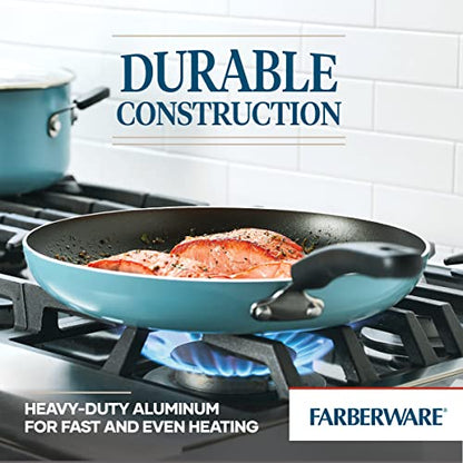 Farberware Cookstart Aluminum DiamondMax Nonstick Frying Pan, Large Skillet, 12.25-Inch, Aqua