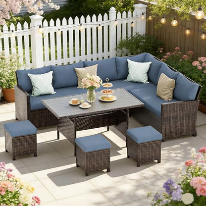 Wisteria Lane 7 Piece Patio Furniture Set, Patio Sectional for All Weather
