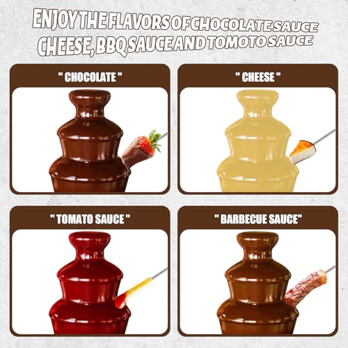 MINI Chocolate Fountain Machine Small Electric Chocolate Fondue Fountain Machine for Party for Candy Butter Cheese (Black)