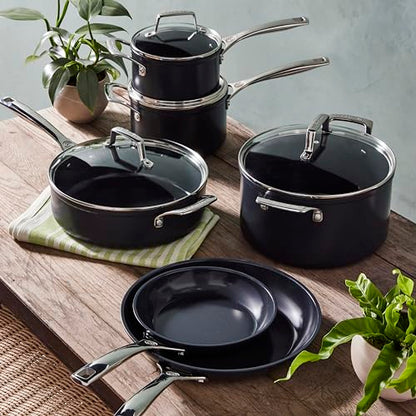 Le Creuset Essential Non-stick Ceramic Shallow Braiser with Glass Lid, 3.9 qt.