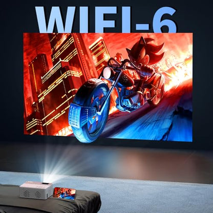 TMY 1080P Full HD Portable Mini Projector, Bluetooth Movie Projector, Compatible with TV Stick/Smartphone/PC/Game Console/HDMI/USB, Indoor & Outdoor Use, Built in Netflix app