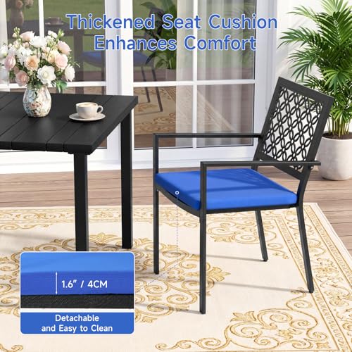 5 Piece Outdoor Dining Set with 4 Dining Chair for Deck Garden Poolside