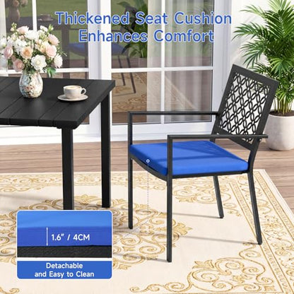 5 Piece Outdoor Dining Set with 4 Dining Chair for Deck Garden Poolside