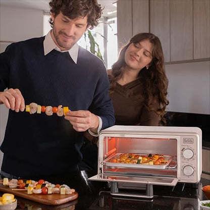 BLACK+DECKER Crisp N Bake™ PRO 4-Slice Digital Air Fry Toaster Oven, 5 Cooking Functions, Convection Countertop Oven, Fits 10” Pizza or 9” Cake Pan, 30-Minute Timer + Stay On, Stainless Steel Accents