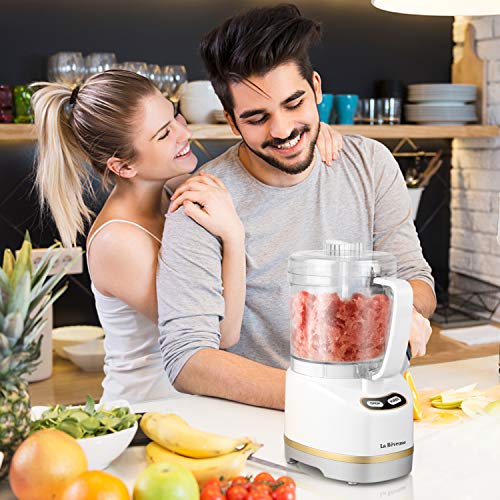 La Reveuse 2 Cup Mini Food Processor, Electric Chopper Small, White