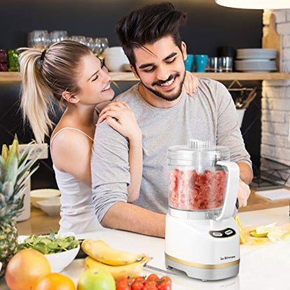 La Reveuse 2 Cup Mini Food Processor, Electric Chopper Small, White