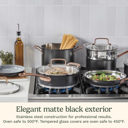 Cuisinart 11-Piece Matte Black Elegance Cookware Set, MBK89-11