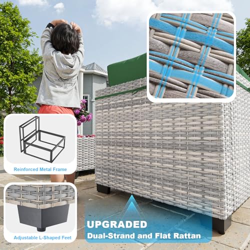 Sweecci Outdoor PE Wicker Rattan Modular Patio Sectional Sofa Set