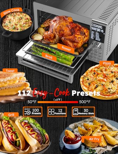 Nuwave Bravo XL Pro Air Fryer Toaster Oven with Grill Combo, 2026 New Ultra-Fast Convection System, 35% Crispier, 2X More Even, 142 Presets, 50-500F, Smarter Probe, PFAS Free, 30QT, Stainless Steel