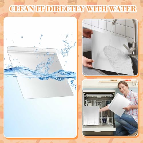 Ziliny 2 Pcs Large Flat Cookie Sheets No Edges and 2 Pcs Silicone Baking Mats Aluminum Cookie Pan with Baking Mats Reusable Rectangular Oven Trays for Cooking Desserts Cupcakes, 16" x 13"