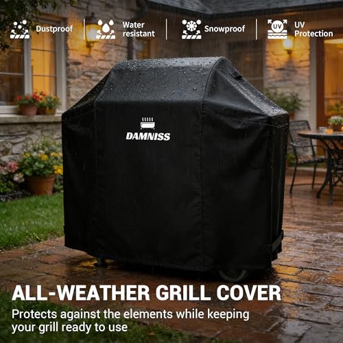DAMNISS Electric Wood Pellet Smoker Grill 8 In 1 BBQ Grills for Outdoor Grill with Auto Feed & PID Temperature Control (180-450°F) and Rain Cover 456 Sq.In Cook Area for Backyard New House Gifts