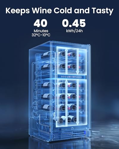 ICEVIVAL 15 Inch Wine Cooler Refrigerator, 28 Bottle Dual Zone Wine Fridge, UV-Resistant Glass Door, Quiet Compressor Cooling Digital Wine Cellar, Built-in or Freestanding Fridge for Home/Bar/Kitchen