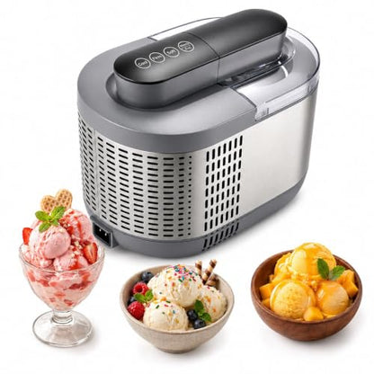 Self-Cooling Ice Cream Maker Machine, 1.2 Pint (600ml), No Pre-Freezing