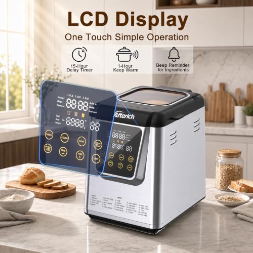 Bread Maker Stainless Steel Bread Machine, With App Control, Built-in Scale