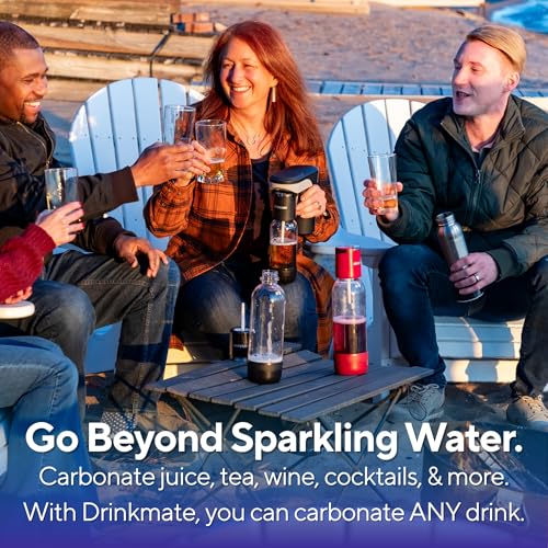 Drinkmate Spritzer Portable Sparkling Water and Soda Streaming Machine | Carbonates Any Drink | Includes Two 3oz CO2 Cartridges + One BPA-Free Bottle