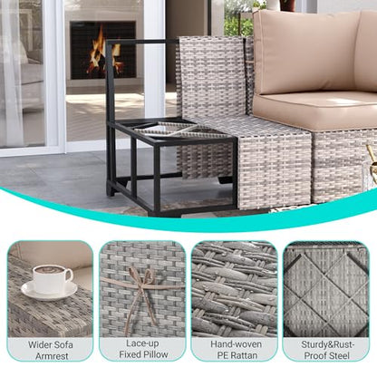 Outdoor Patio Furniture Set PE Wicker Rattan Outdoor Sectional Sofa