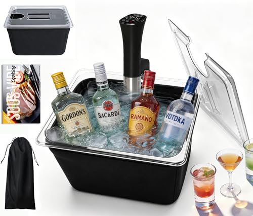 CATTLEMAN Sous Vide Cooker with Container & Lid 12QT, Wine Chiller, 1000W