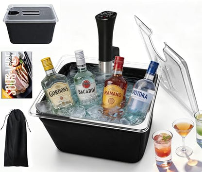 CATTLEMAN Sous Vide Cooker with Container & Lid 12QT, Wine Chiller, 1000W
