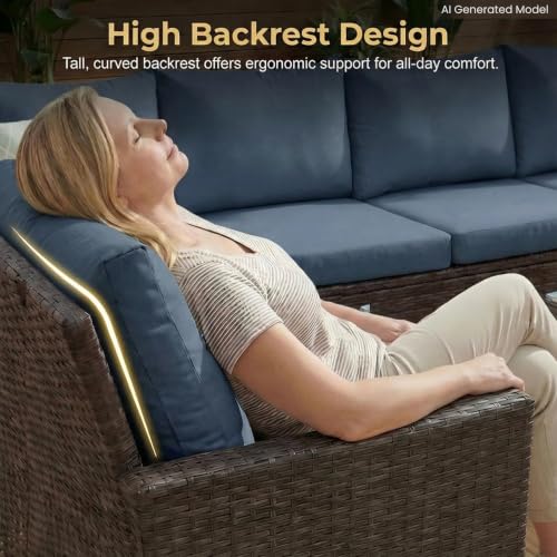 Wisteria Lane 7 Piece Patio Furniture Set, Patio Sectional for All Weather