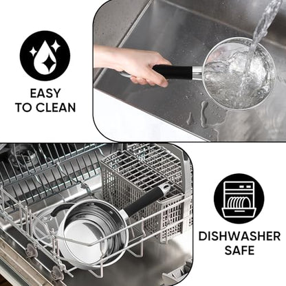 E-far 1 Quart Sauce Pan with Lid, Tri-Ply Base Stainless Steel Small Saucepan with Stay-Cool Handle, Non-toxic Kitchen Cooking Sauce Pot, Compatible with All Cooktops, Dishwasher Safe