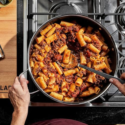 HexClad Hybrid Nonstick 8-Quart Stockpot with Tempered Glass Lid, Stay-Cool Handles, Dishwasher-Friendly, Oven-Safe Up to 900°F, Induction Ready, Compatible with All Cooktops