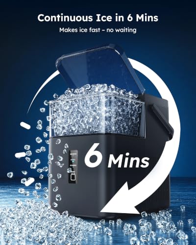SIMZLIFE Nugget Ice Maker Countertop 38 lbs/Day Fast Chewable Ice in 5 Mins