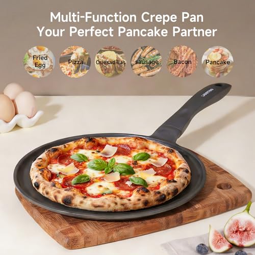 JEETEE Nonstick Crepe Pan, 9.5 Inch Titanium Pancake Pan
