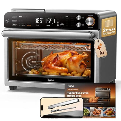 Typhur Sync Air Fryer Oven, Smart AI Wireless Probe, 360° Turbo Convection