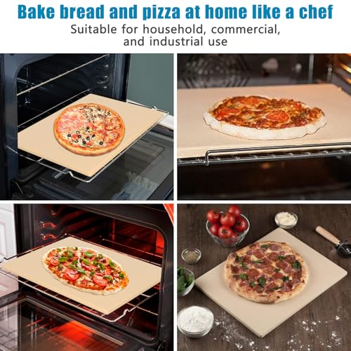 Extra Large Pizza Stone 22" x 14",Rectangular Pizza Grilling/Baking Stone 22 Inch,Industrial Commercial Home Oven Stone,Ideal for Grilling Baking Several Pizzas Bread