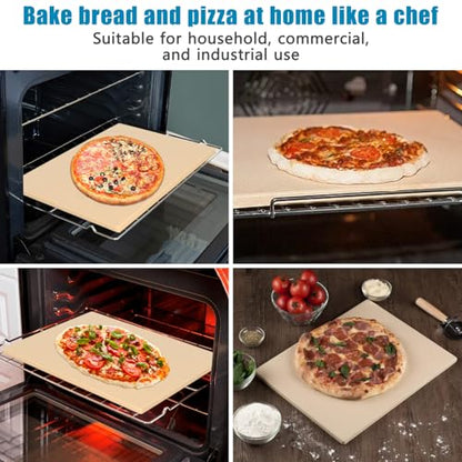 Extra Large Pizza Stone 22" x 14",Rectangular Pizza Grilling/Baking Stone 22 Inch,Industrial Commercial Home Oven Stone,Ideal for Grilling Baking Several Pizzas Bread