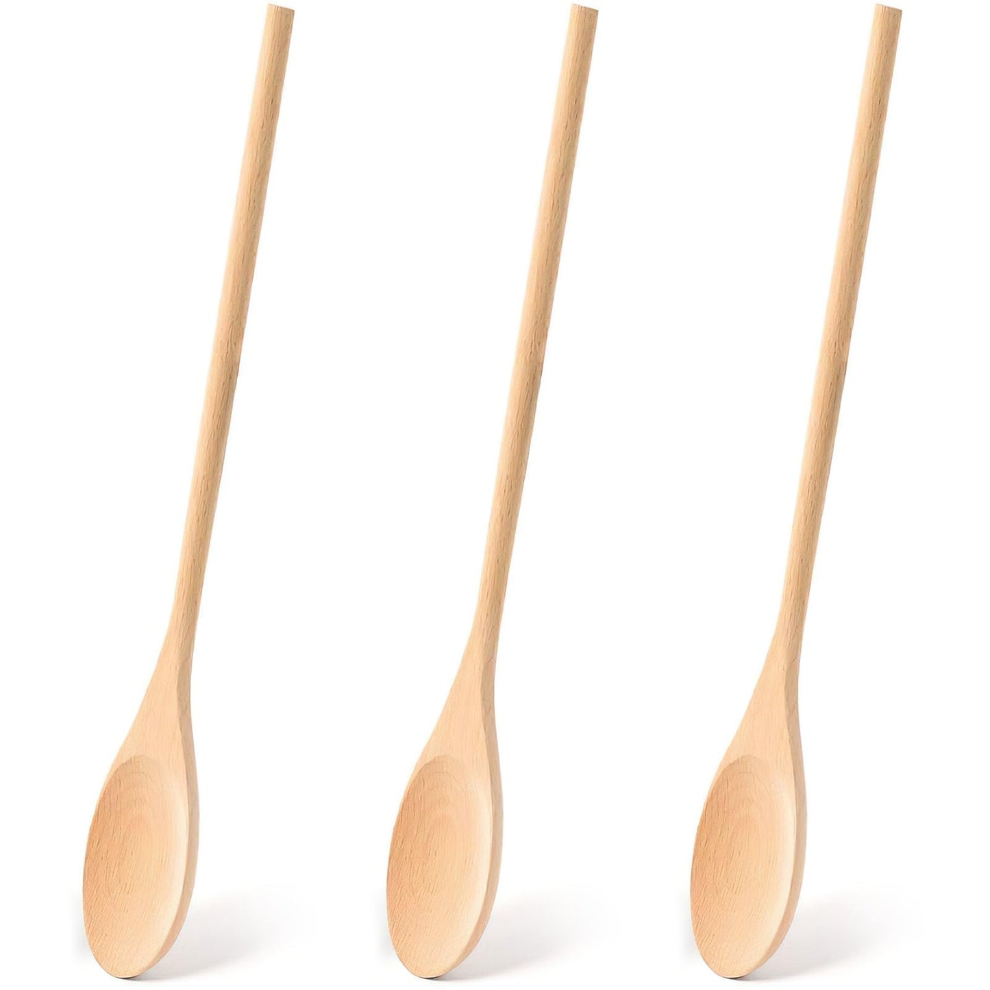 HANSGO Wooden Spoons for Cooking, 12 Inch Long Handle Wooden Cooking Mixing Oval Spoons to Baking, Stir Meals, 3PCS