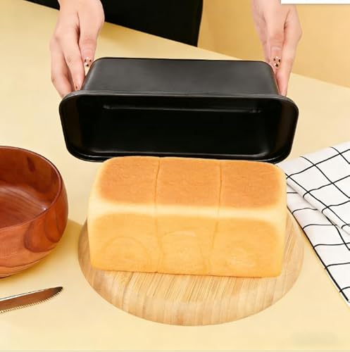 tchrules Bread Pan Set, Non-Stick 9×5 Loaf Pans for Baking Homemade Bread, Sourdough, Brownies, Cake, Carbon Steel, Rectangle Baking Pans (Grey)