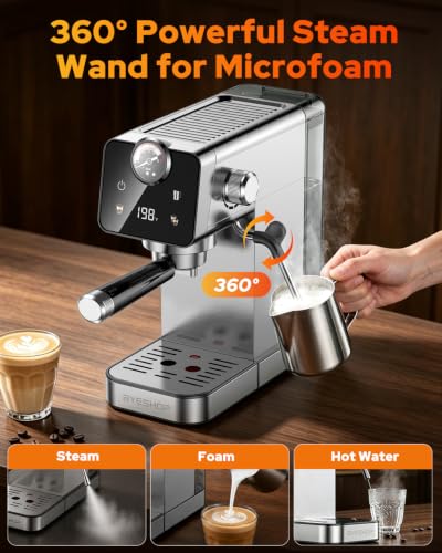 BYESHOP 20 Bar Compact Espresso Coffee Machines with Milk Frother for Home