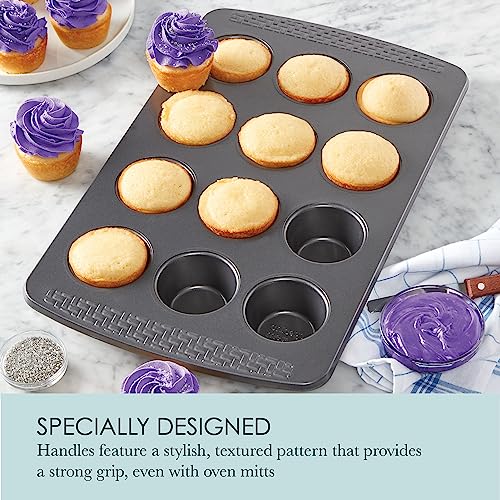 Chicago Metallic Everyday Non-Stick 12 Cup Muffin and Cupcake Pan. Perfect for creating evenly sized muffins, cupcakes, egg cups, and more