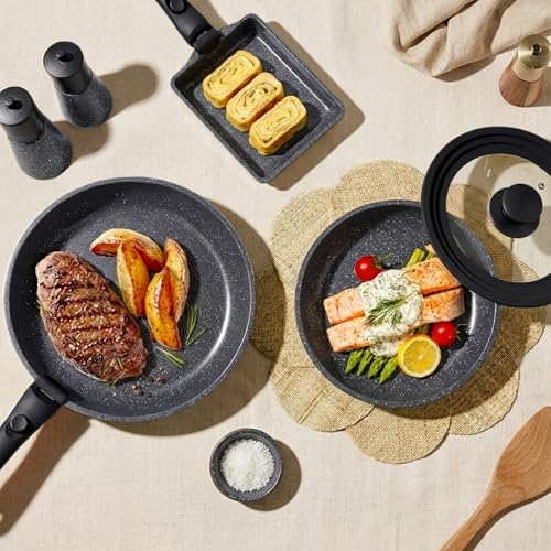 GiPP Ceramic Pots and Pans Set Non Stick, Nonstick Detachable Handle Cookware Sets, Healthy Non Toxic PFAS PFOA & PTFE Free, Dishwasher ＆Oven Safe, Induction Kitchen Pot and Pan, 17 Piece Gray