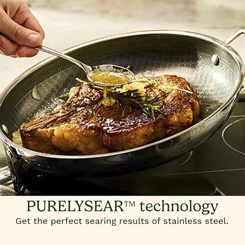 Cuisinart FusionPlus Hybrid Stainless Steel Cookware, 10-Inch Skillet with PFAS-Free PURELYSEAR Ceramic Technology, Scratch Proof, Cool Grip Handles, Dishwasher Safe, FPS22-24