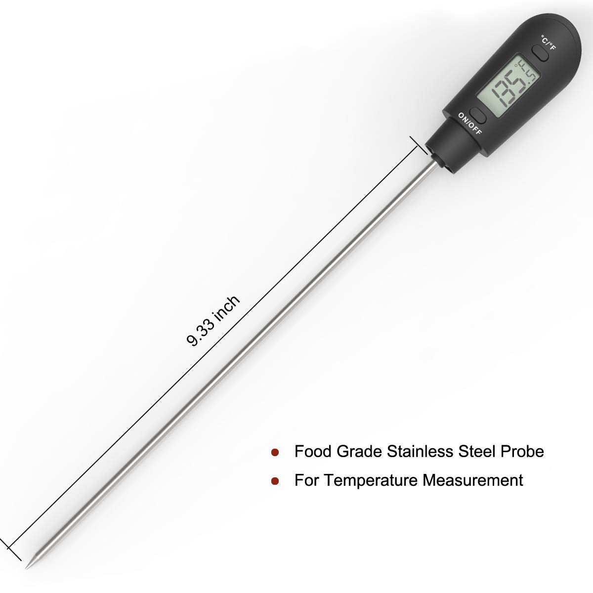 Efeng candy thermometer spatula with pot clip – Silicon grey chocolate spatula with thermometer built in,candy thermometer,thermometer spoon for chocolate, candy,creams,sauces,Jams meat cooking
