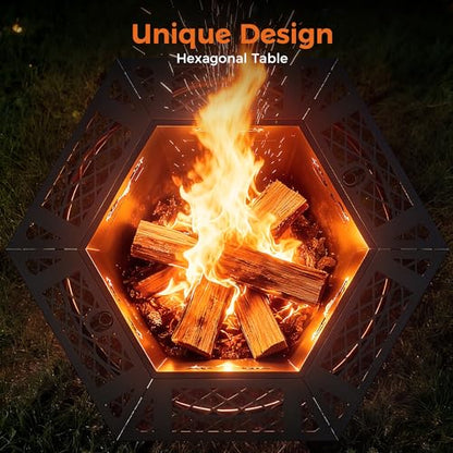BALI OUTDOORS Fire Pit with BBQ, Outdoor Fire Pit for Wood Burning, Patio Firepits for Outside with Grill