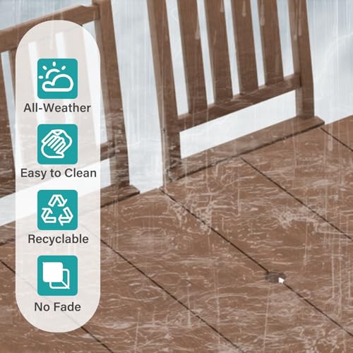 Tioline 9-Piece Patio Dining Set, Outdoor Dining Set for 8, HDPE All-Weather Outdoor Furniture with 75.20” Umbrella Hole Table, 2 Armchairs & 6 Armless Chairs, Brown