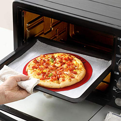 GUANCI Silicone Baking Mat Set of 6, Includes 25"x17.5" Large, 2 Medium 16.5"x11.6", 2 Small 11.75"x8.25", 9" Round, All Mats 0.70mm Thick, Non-Stick Reusable Baking Mats for Pizza, Cookie, Bread