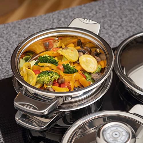 28 Piece 12-Element, Heavy-Gauge Stainless Steel Cookware Set
