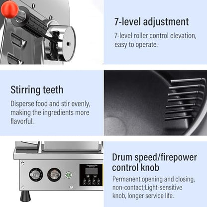 Automatic Stir Fry Machine Countertop LPG Cooker with Water Spray & Drum Design Smart 360° Cooking Machine Capacity 1.5L-9.3L,110V 100W Propane (Countertop)