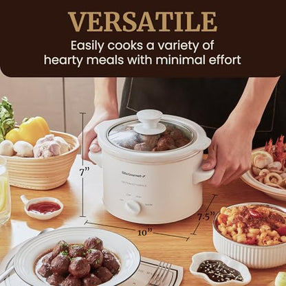 Elite Gourmet MST-250XW Electric Ceramic Slow Cooker, Adjustable Temp