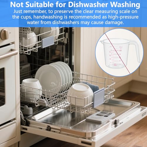 DTDNZKN 2 Pack Measuring Cup Set, Includes 250Ml (1-Cup), and 500Ml (2-Cup) Plastic Liquid Measuring Cups- Baking, Cooking, Mixing & Measuring Cups, Essential Kitchen Tools