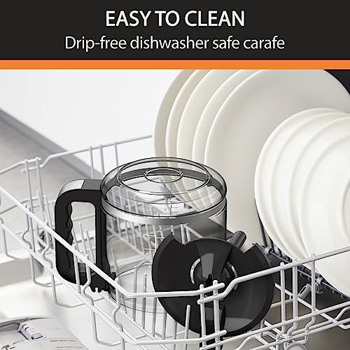 KRUPS Simply Brew: Stainless Steel and Glass Carafe 12 Cup Drip Coffee Maker, Programmable with Digital Display, Dishwasher Safe, Drip Free Coffee Machine, Black and Silver